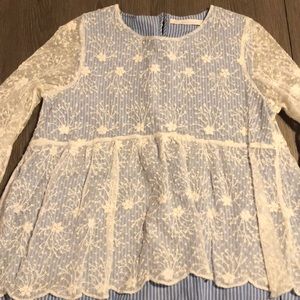 Lace and stripes top